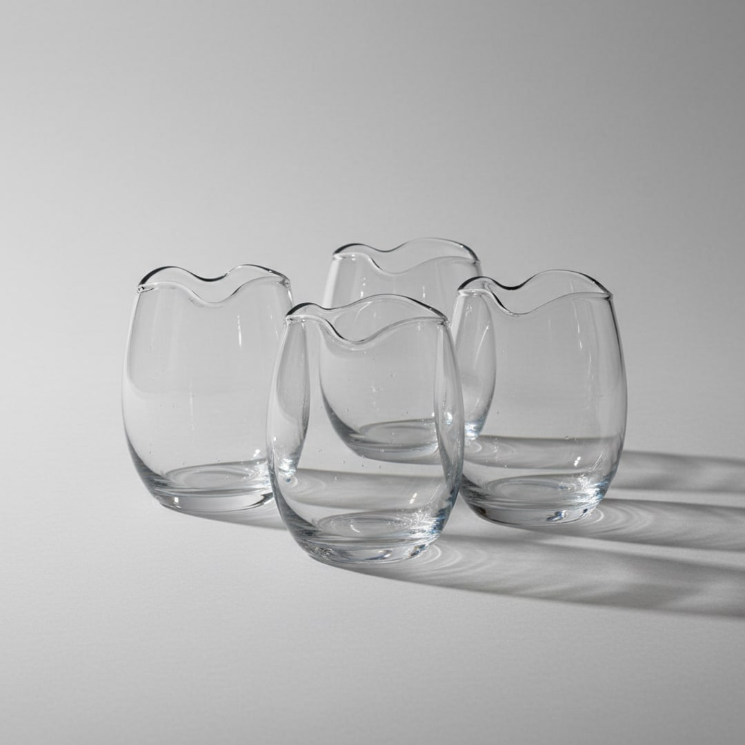 Hand-Blown Water Glasses, Set of 4
