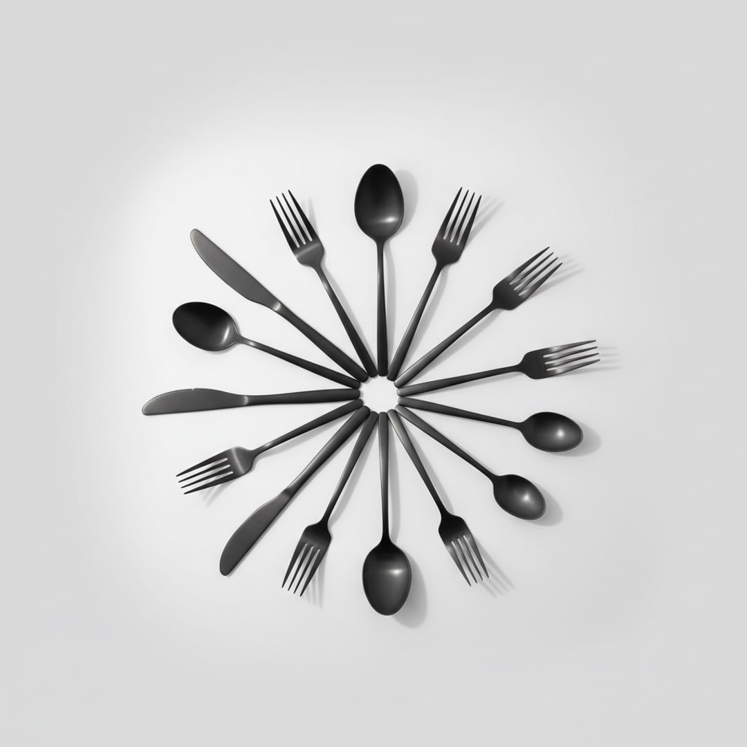 Matte Black Cutlery Set, 16-Piece — Dallas Home