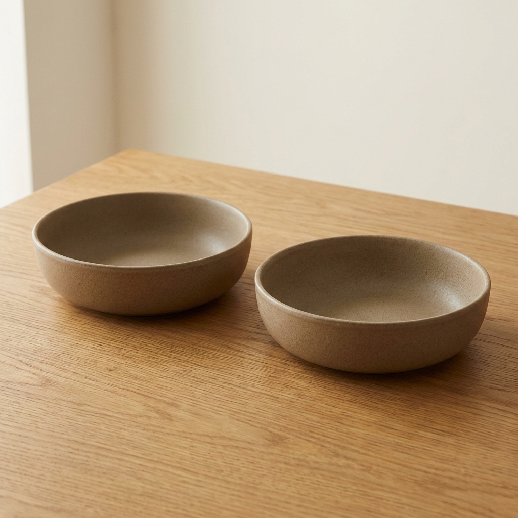 Sæt 2 stoneware måltidsskåle i keramik, 22 cm — Dallas Home