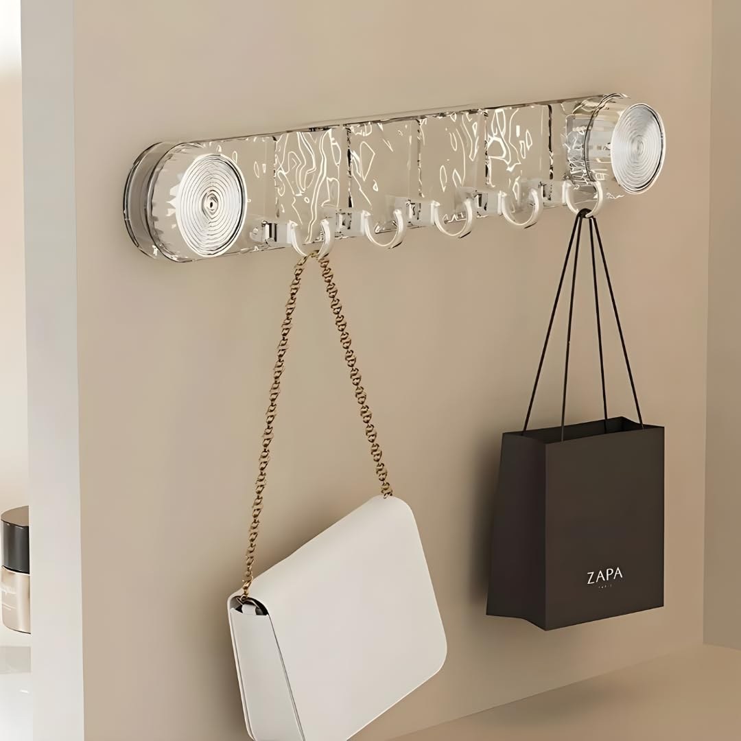 5 Hook Crystal Design Transparent Vacuum Suction Cup Wall Hook — Dallas Home